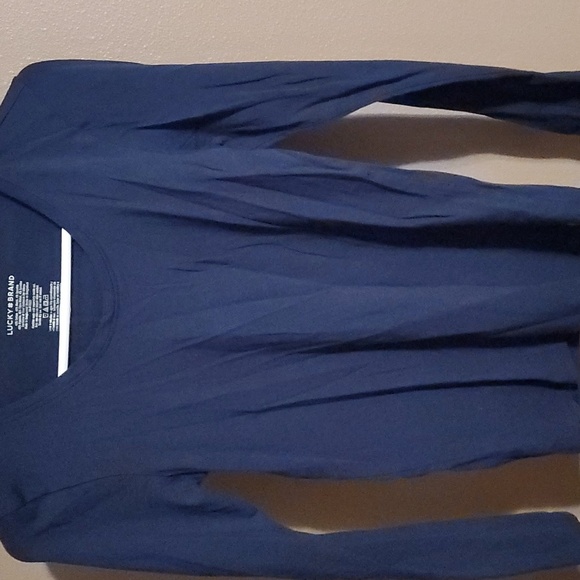 Lucky Brand Tops - Lucky Brand blue long sleeve scoop neck shirt junior size small